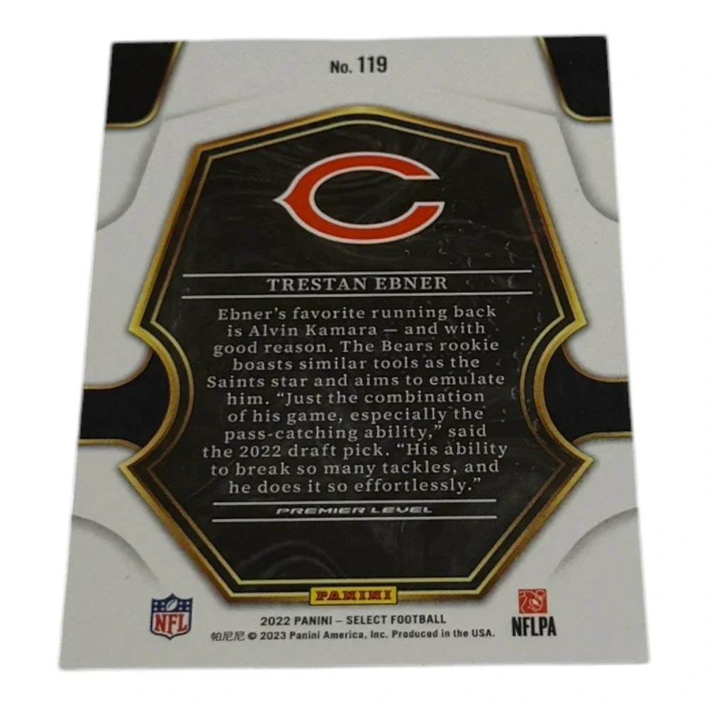 2022 Panini Select Football Trestan Ebner Rookie Card RC No 119 Premier Level